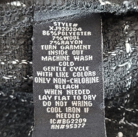 Sanctuary Ashly Jacket Black & White Trendy Tweed Plaid Hip Length - Size M - Picture 12 of 12